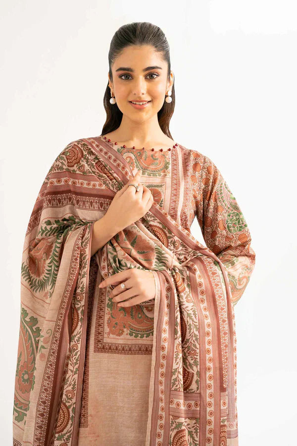3 Piece - Digital Printed Embroidered Suit - 42501925