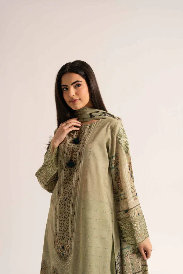 3 Piece - Digital Printed Embroidered Suit - 42501926