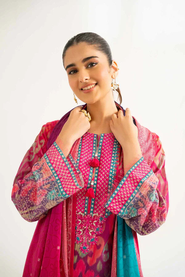 3 Piece - Digital Printed Embroidered Suit - 42501927