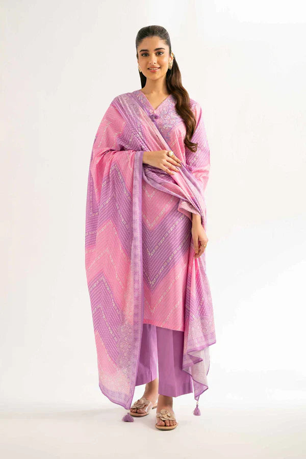 3 Piece - Digital Printed Embroidered Suit - 42501931
