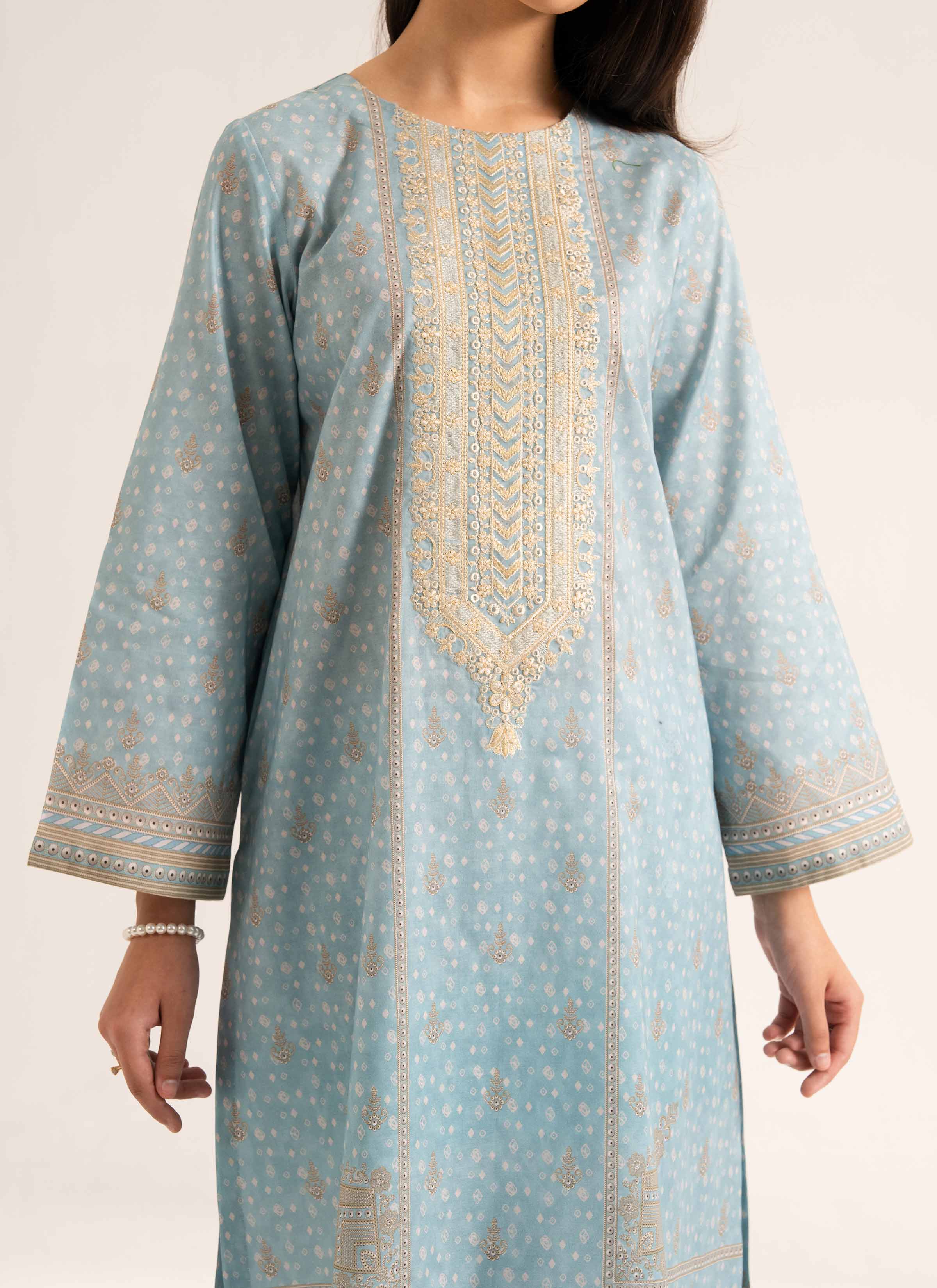 3 Piece - Digital Printed Embroidered Suit - 42501933