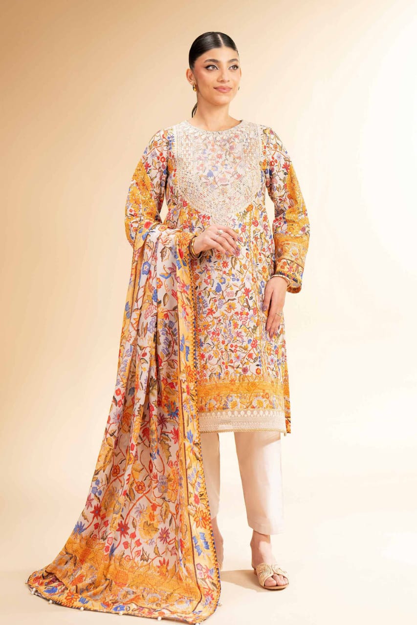 2 Piece - Digital Printed Embroidered Suit - 42501179