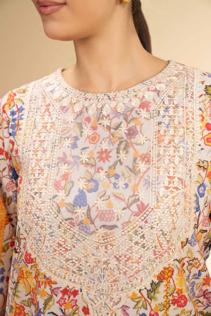 2 Piece - Digital Printed Embroidered Suit - 42501179