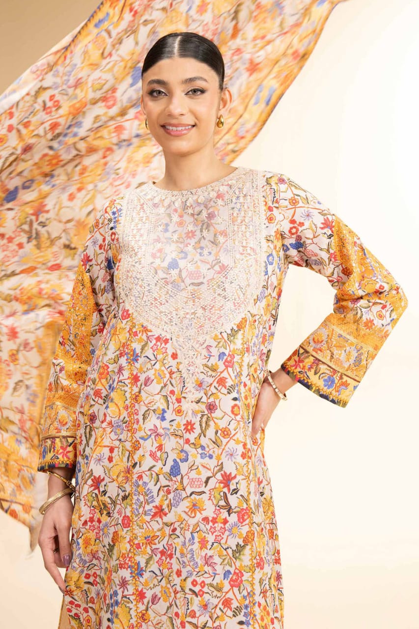 2 Piece - Digital Printed Embroidered Suit - 42501179