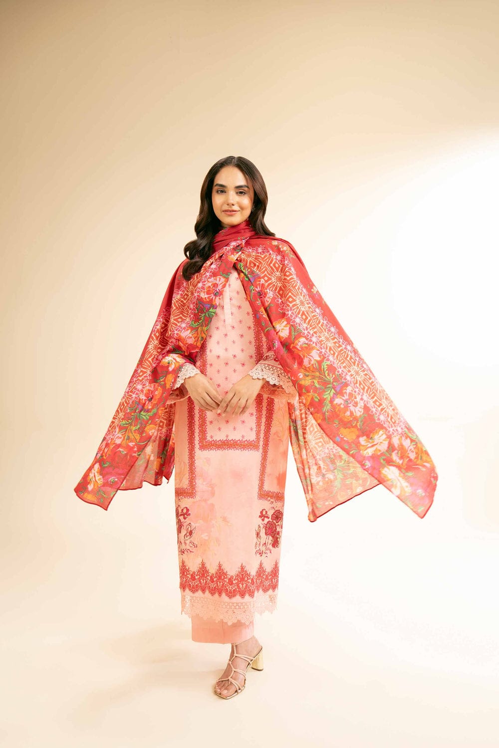 3 Piece - Digital Printed Embroidered Suit - 42501185