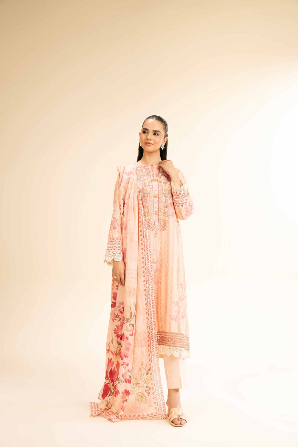 3 Piece - Digital Printed Embroidered Suit - 42501183