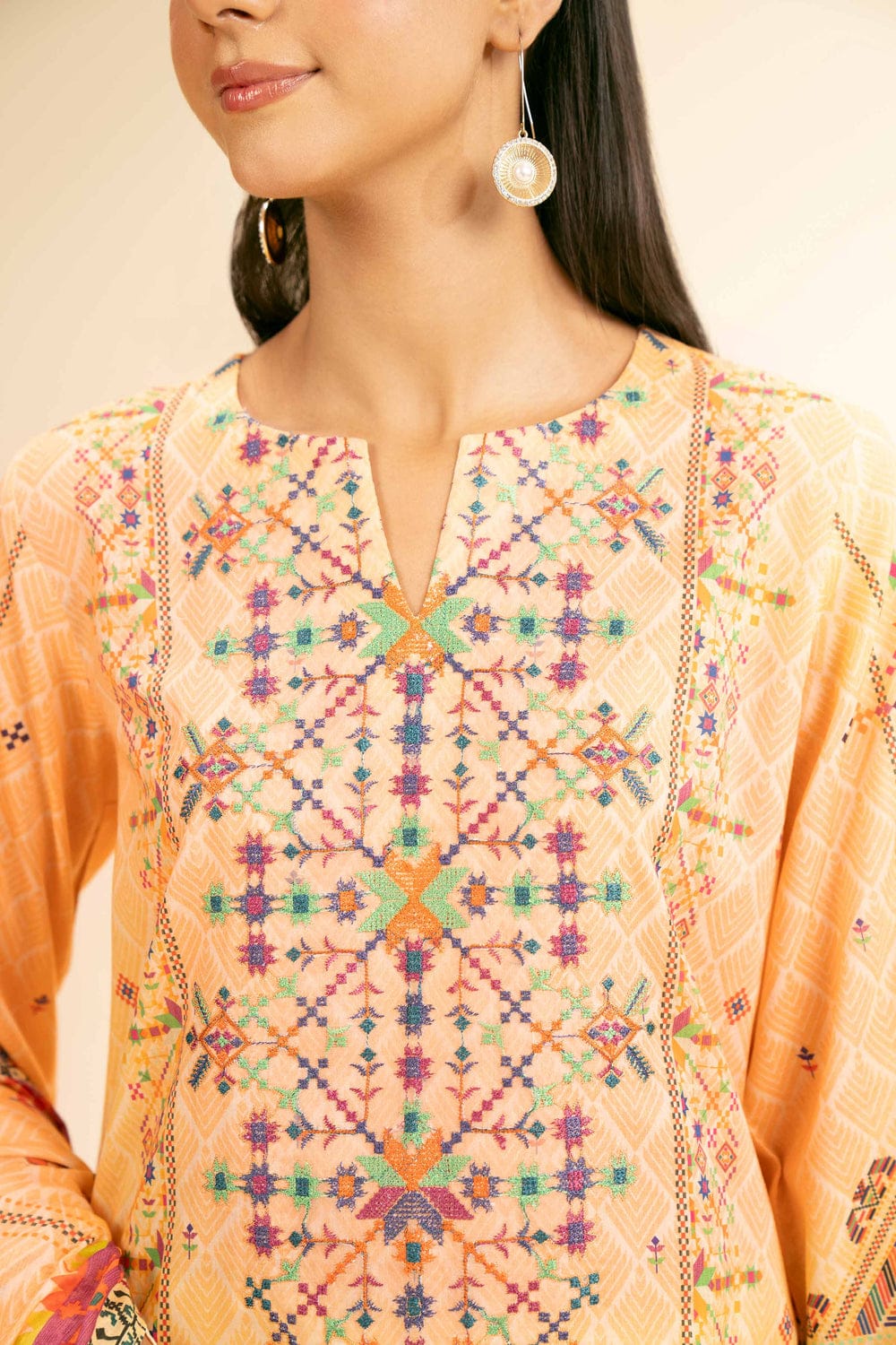 3 Piece - Digital Printed Embroidered Suit - 42501184
