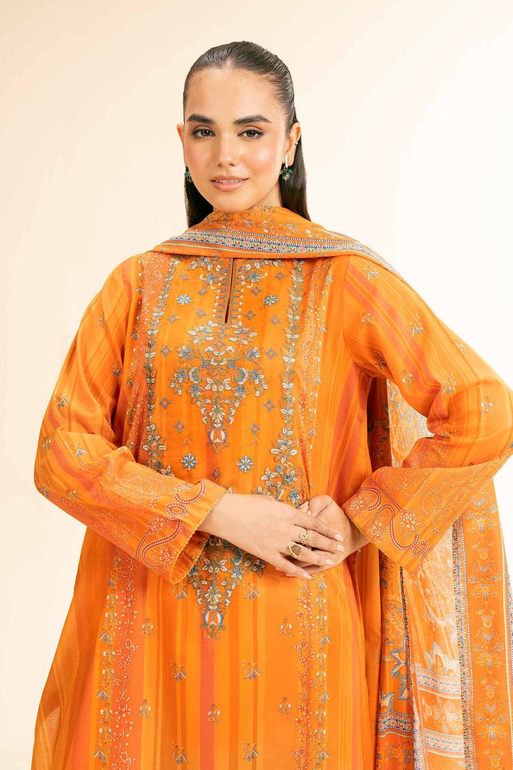3 Piece - Digital Printed Embroidered Suit - 42501181